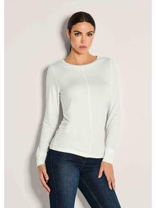 MADELEINE Футболка с длинными рукавами и присборенными боками, кремового цвета