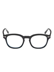 Очки с круглой оправой на застежке TOM FORD Eyewear, черный