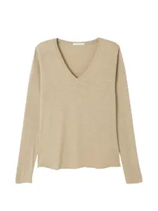 Джемпер с длинными рукавами и V-образным вырезом Jacksonville American Vintage, бежевый