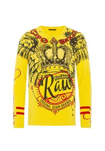 Рубашка с длинными рукавами и крупным принтом CIPO & BAXX, желтый