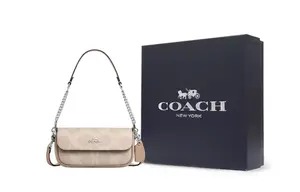 COACH Искусственная кожа женская маленькая сумка через плечо бежевая