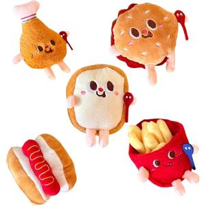 Милый креативный подвесной плюшевый аксессуар с картошкой фри, гамбургером и куриной ножкой высотой 10 см Nodding Bud Bug
