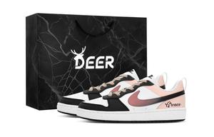 Court Borough First Love Confession противоскользящие износостойкие низкие детские скейтборд-кроссовки Nike, черный розовый (deer черный shopping bag)