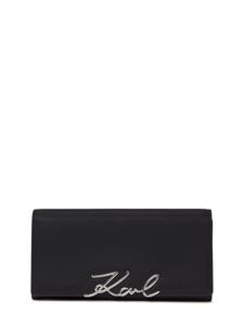 Karl Lagerfeld Кошелек 'SIGNATURE CONTINENTAL FLAP' в черном цвете