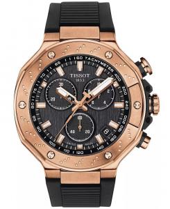Мужские швейцарские часы с хронографом T-Race с черным ремешком, 45 мм Tissot