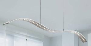 Светодиодный подвесной светильник searchlight Wing, 8x120x100 см, серебряный