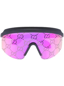 Солнцезащитные очки-маска с логотипом GG Gucci Eyewear, черный