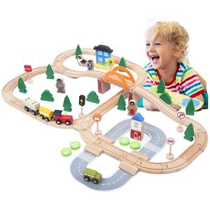 Деревянный игрушечный поезд с поездом большой с тоннелем City City 78Эл. MINEXO