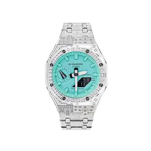 CASIO Retrofit Series Часы с кварцевым механизмом и браслетом из нержавеющей стали, унисекс, синий циферблат