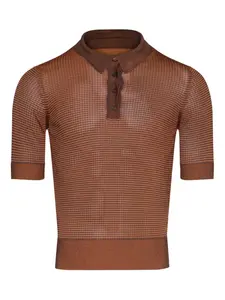 Рубашка поло в полоску Maison Margiela, коричневый