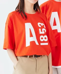 Футболка из плотного хлопка с коротким рукавом и большим логотипом, свободного кроя.