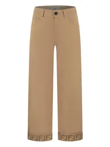 Брюки с отделкой логотипом Fendi Kids, коричневый