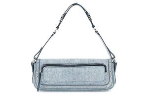 By Far Кожаная сумка через плечо женская синяя