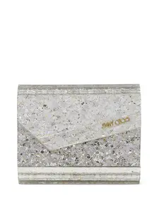 Мини-сумка Candy с блестками JIMMY CHOO, серый