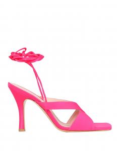 Сандалии Satin Square Toe Lace-Up Sandals 8 By Yoox, фуксия