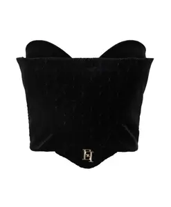 Топ с квадратным вырезом и клетчатым узором. Elisabetta Franchi, черный