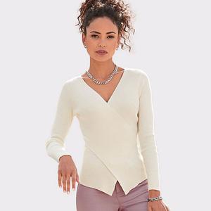 Женский свитер с V-образным вырезом Lascana, Ivory
