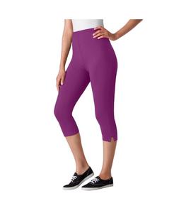 Леггинсы-капри из эластичного хлопкового трикотажа больших размеров Woman Within, Plum purple