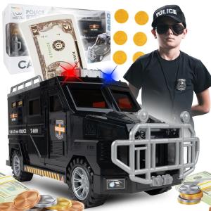Автомобильный сейф-копилка Police для монет и банкнот PIN-код MalPlay