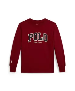 Футболка с логотипом для мальчиков 2-7 лет, хлопок, с длинным рукавом Polo Ralph Lauren, красный