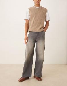 Супер мешковатые джинсы ASOS DESIGN серого цвета