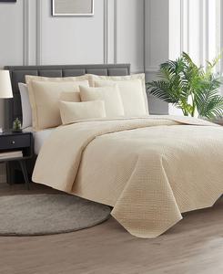 Комплект постельного белья из 5 предметов с ромбовидным тиснением, размер Full/Queen Nestl, Beige