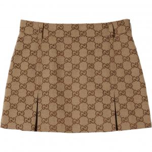 SS25 Брендовый логотип All Over Print Умеренная юбка Лето Детская Абрикос GUCCI, априкот