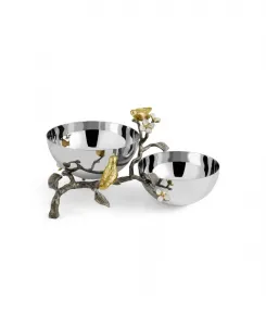 Двойная тарелка для влюбленных Michael Aram, серебряный