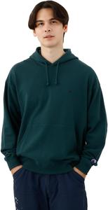 Мужская толстовка Champion C8-A122Z с длинным рукавом, круглым вырезом, вышитым логотипом One Point, свободным кроем и приспущенными плечами, с капюшоном, темно-зеленый