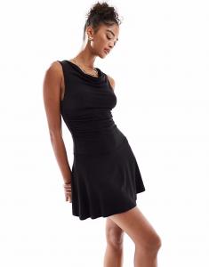 Мини-платье Sunday с воротником-хомутом черного цвета Cotton On