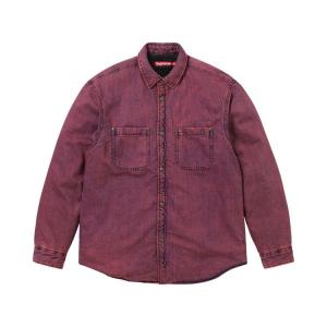 Рубашка Supreme Shearling Lined Denim Work Shirt, Overdyed Pink