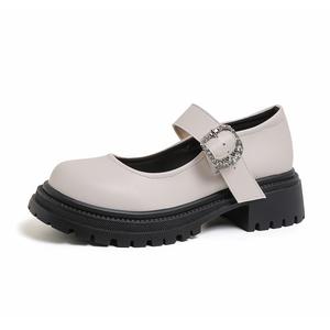 WUJI Мэри Джейн на массивном каблуке 5 см женские экрю, цвет Ecru