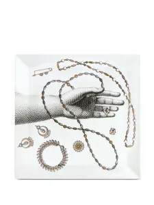 Поднос mano e gioielli, 40х40х3,5 см, Fornasetti, белый