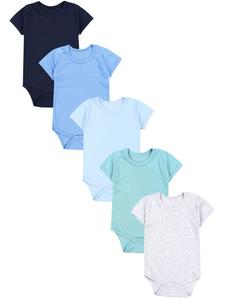 TupTam Детские бодики с короткими рукавами для мальчиков, комплект из 5 штук, коричнево-зеленый цвет