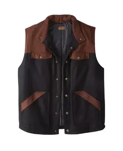 Жилет с множеством карманов в клетку Big & Tall by KingSize Boulder Creek, черный