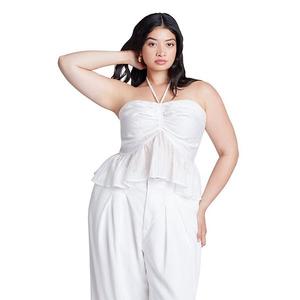 Женский топ с завязкой на шее и баской plus size Eloquii