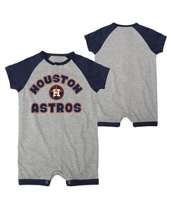 Комбинезон с длинными кнопками реглан для мальчиков и девочек Heather Grey Houston Astros Extra Base Hit Outerstuff, серый