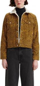 Женская куртка Levi's Trucker с шерпой и зебровым принтом, мультиколор