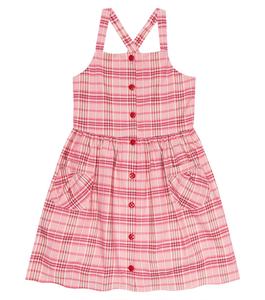 Платье из хлопкового поплина в клетку Polo Ralph Lauren, розовый