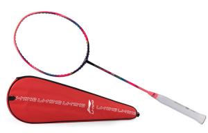 LiNing Windstorm 74 Полноуглеродная Бадминтонная Ракетка Атакующая Жесткая Головка Продвинутый Уровень Унисекс 6U/G6 Ослепительно Розовый, Одна Ракетка+Волан