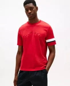 Мужская футболка с полосками на рукавах Tommy Hilfiger, красный