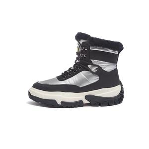 Тёплые водонепроницаемые противоскользящие зимние ботинки женские CAMEL, черный/серебристый