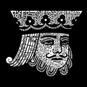 King Of Spades - мужская футболка с рисунком Word Art LA Pop Art, серый