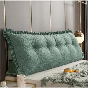 Подушка треугольная COZMAX для чтения и изголовья, флис, цвет озерно-зеленый, размер 2