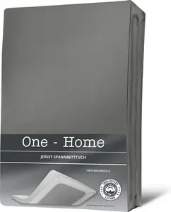 Простыня на резинке из джерси, хлопок, 90x200, 140x200, 180x200 и верхний слой..., Размер: 180 - 200 x 220 см, Цвет: серый One-Home