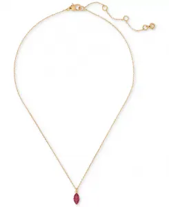 Фирменное ожерелье с подвеской-солитером, 16 дюймов + удлинитель 3 дюйма Kate Spade New York, ruby/gold