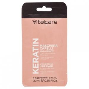 Кератиновая укрепляющая маска с аргинином для ломких и поврежденных волос 25мл, Vitalcare