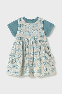 Детское хлопковое платье Mayoral, бирюзовый