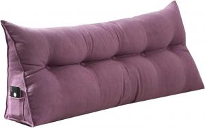 Подушка для поддержки спины, подушка для отдыха в постели, треугольная подушка для изголовья, клиновидная подушка для спины для чтения/отдыха/просмотра телевизора (Цвет: фиолетовый, Размер: 100 см/39 дюймов) COZMAX, Purple