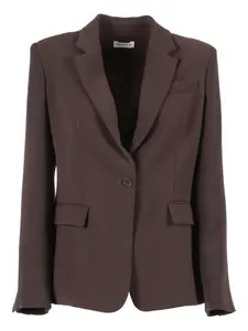 Однобортный пиджак с карманами P.A.R.O.S.H., коричневый